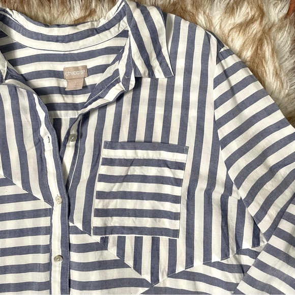 Chico’s spliced stripe tunic - Picture 7 of 9